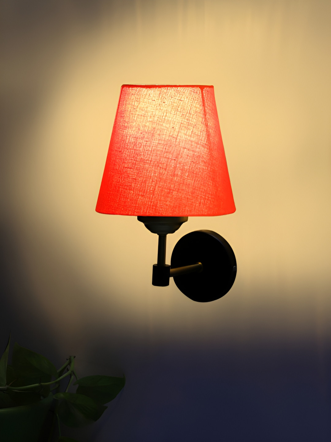 Devansh Orange Textured Metal Contemporary Frustum Shaped Wall Lamp