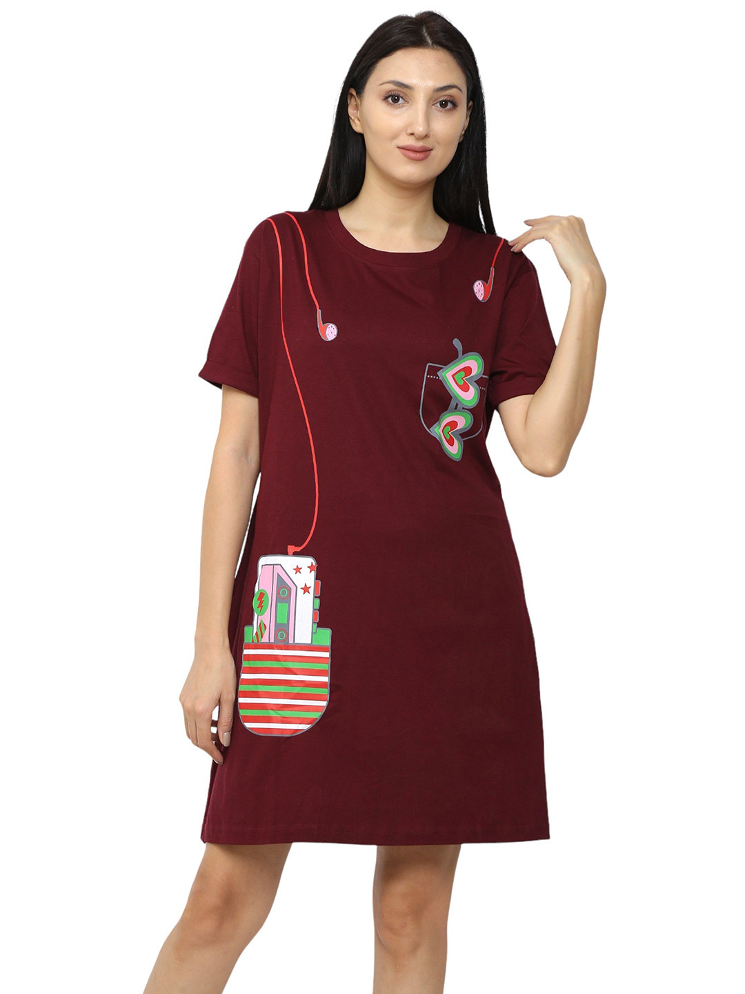 POLLOLOCO Printed Nightdress