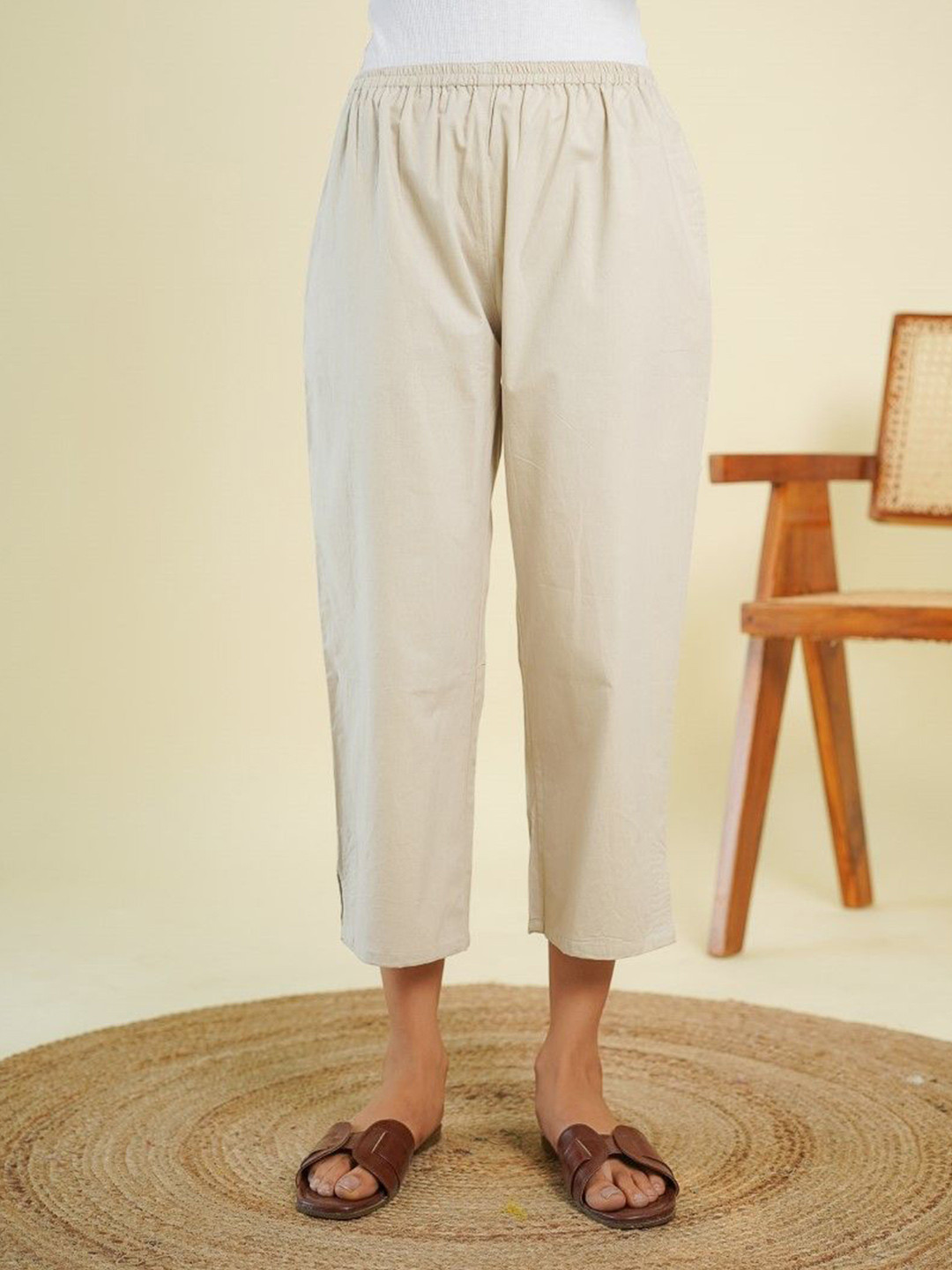 GOODHAND Cotton Mid Rise Trousers