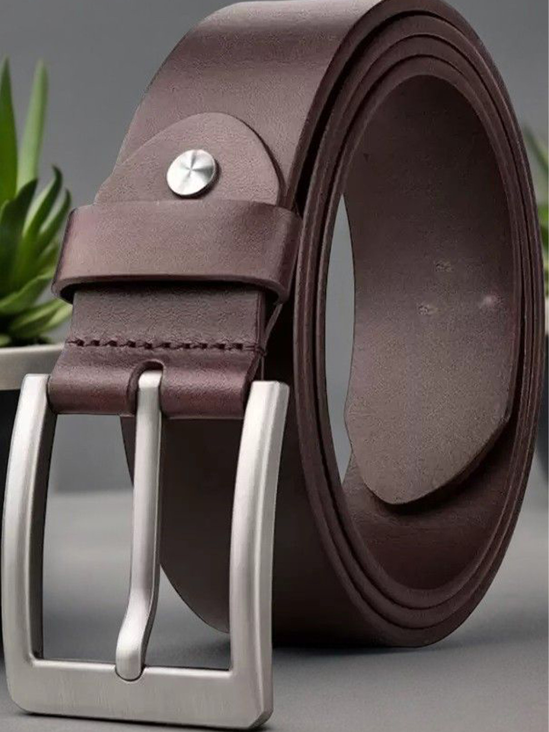 LOOPA Men Textured Leather Formal Belt