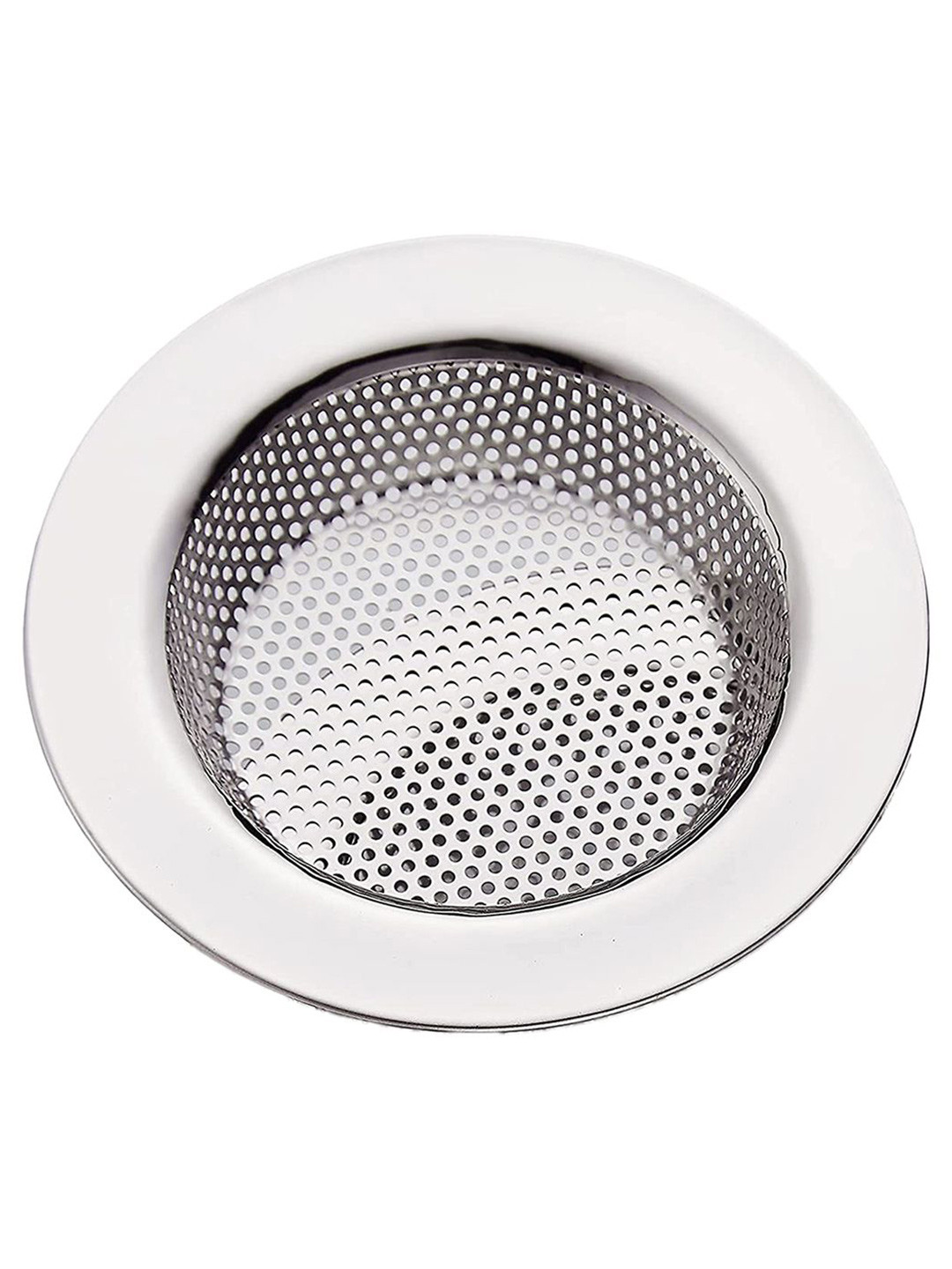 Kuber Industries Stainless Steel Silver-Toned Round Shaped Kitchen Sink Drain Strainer