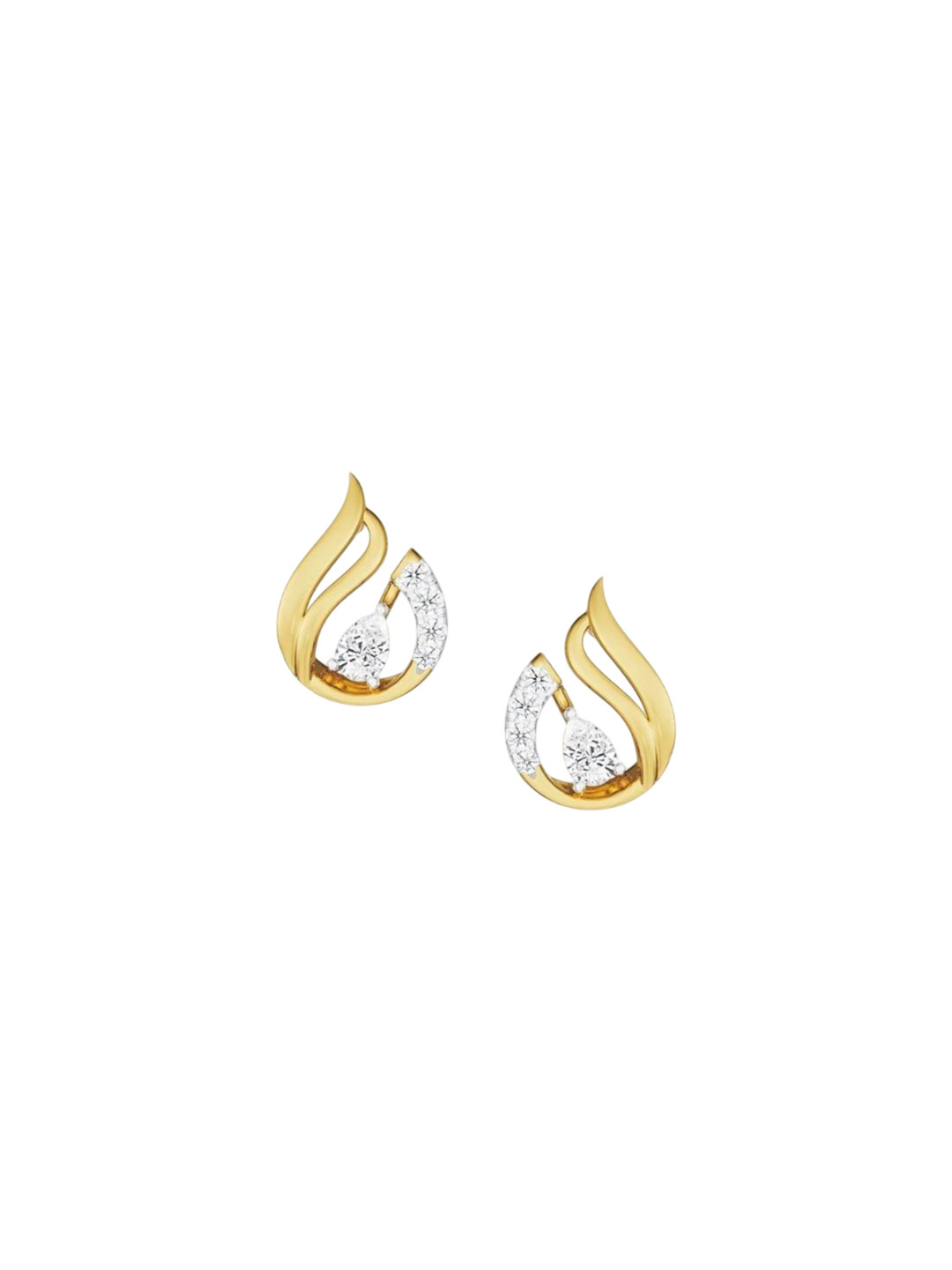 Emori Pear Swan Lab Diamond in 14KT Gold Earring