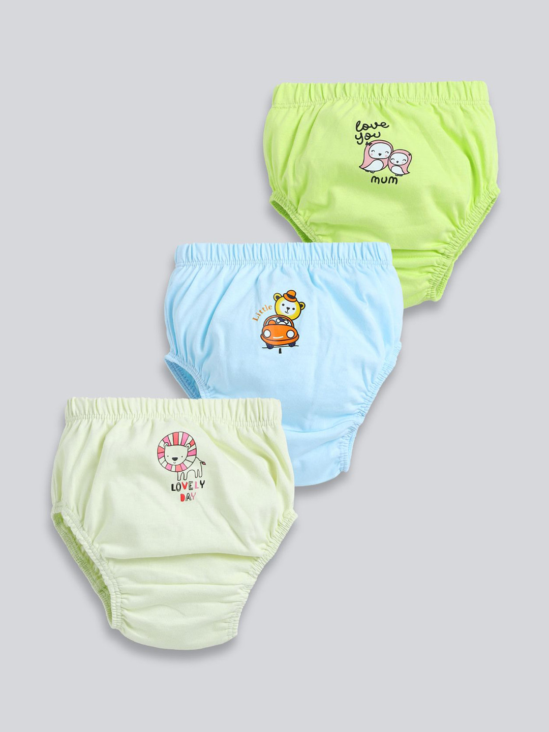 MooNKids Kids Pack Of 3 Printed Pure Cotton Basic Bloomers R1-MK_Bloomer_37