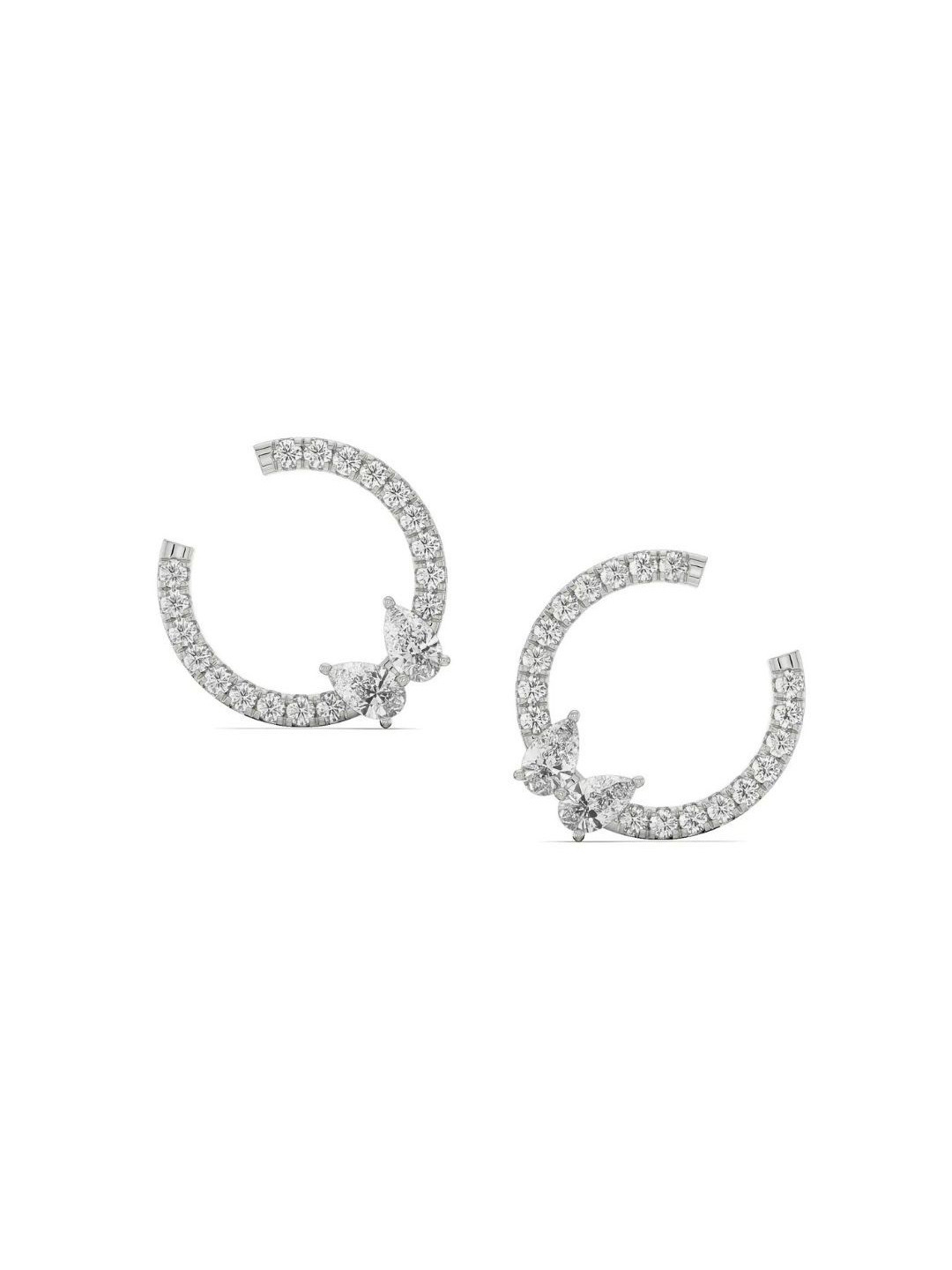 Emori Pretty Pear Hoops Lab Diamond in 14KT Gold Earring