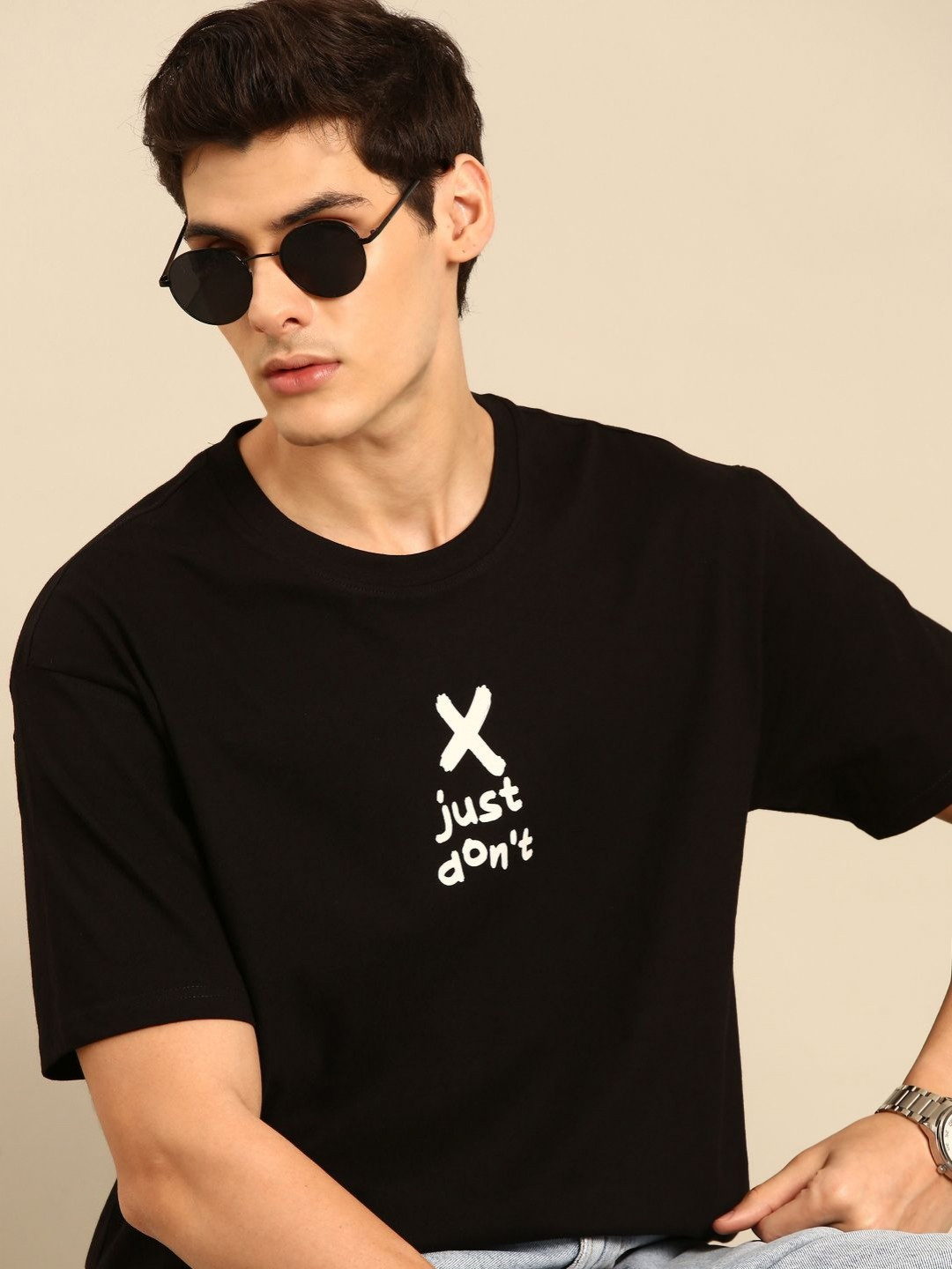 Mast & Harbour Men Printed Drop-Shoulder Sleeves Bio Finish Pockets T-shirt