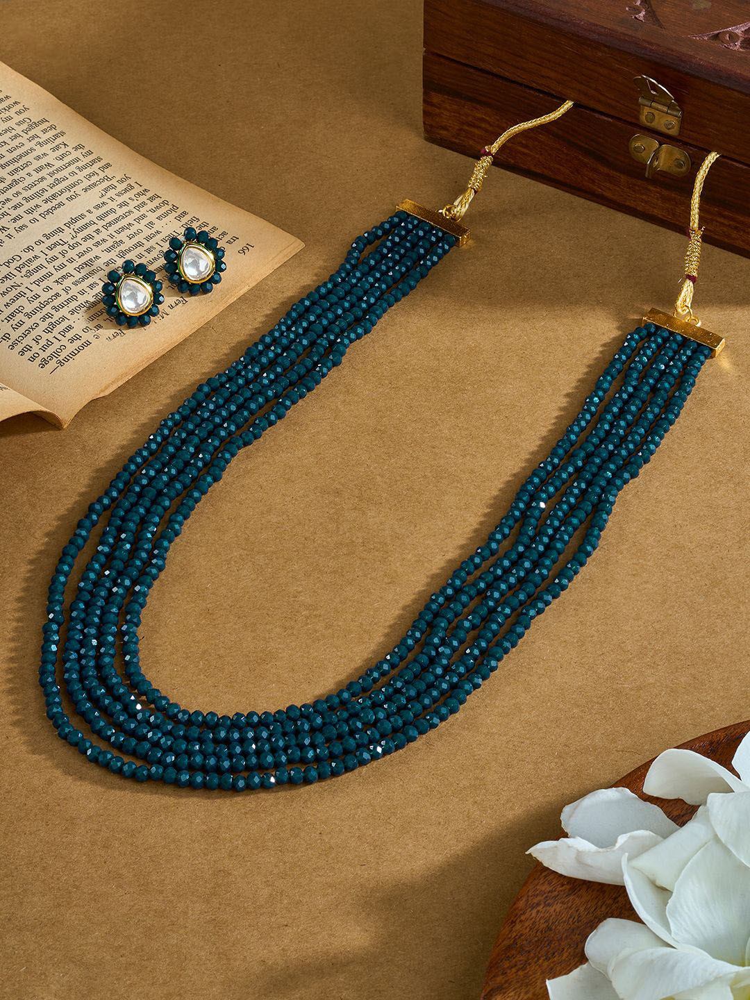 TEEJH Surili Gold-Plated Beaded Jewellery Set