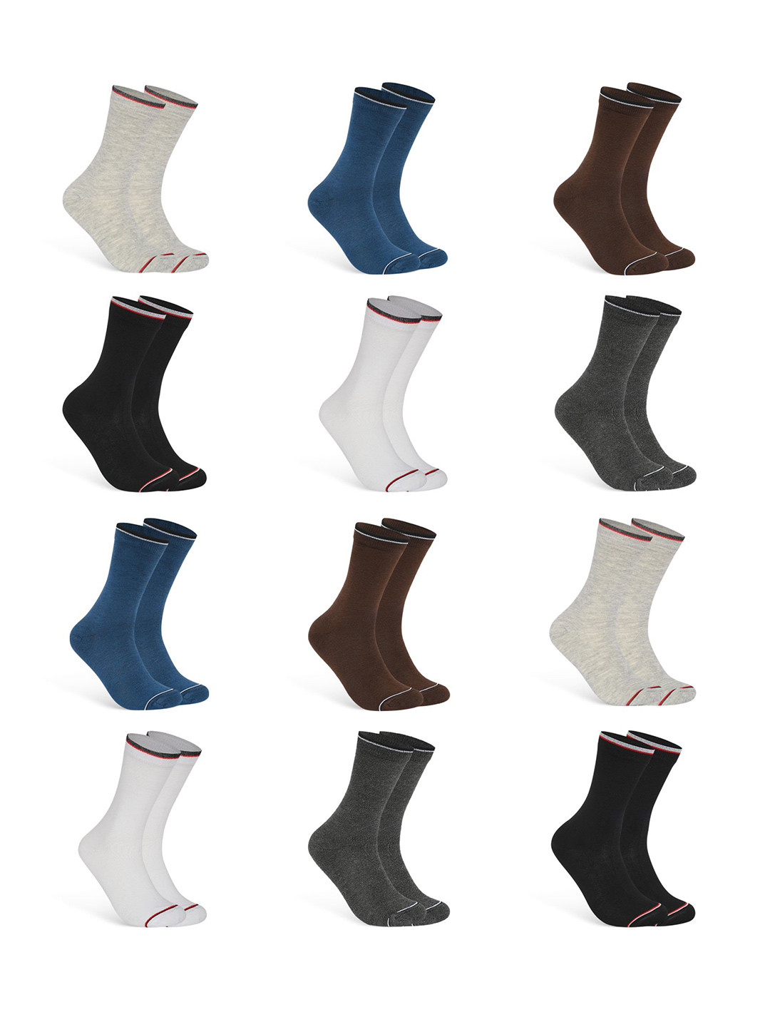 Sjeware Pack Of 12 Calf-Length Socks