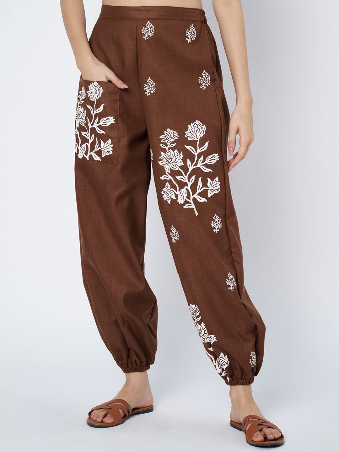 9rasa Cotton Placement Print Harem Pant