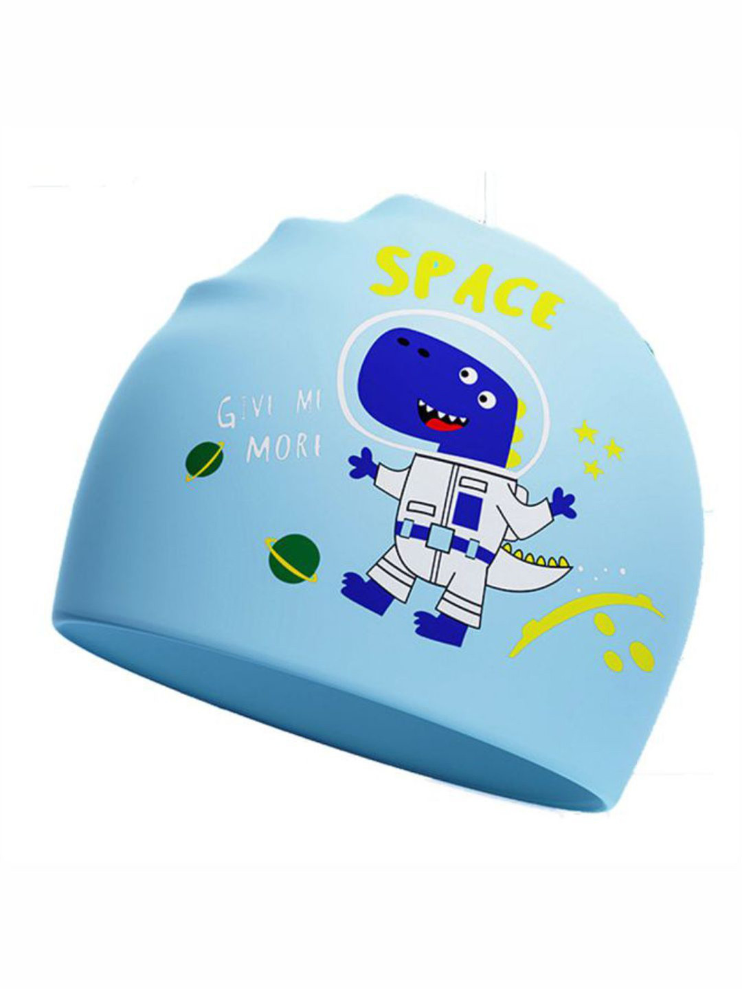 Little Surprise Box LLP Kids Astro Dino Silicone Kids Swim Cap