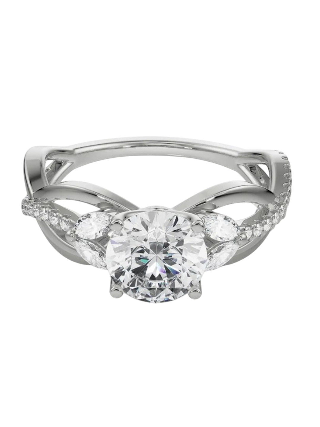 Emori Blossom Brilliant Engagement Lab Diamond Ring in 18KT Gold