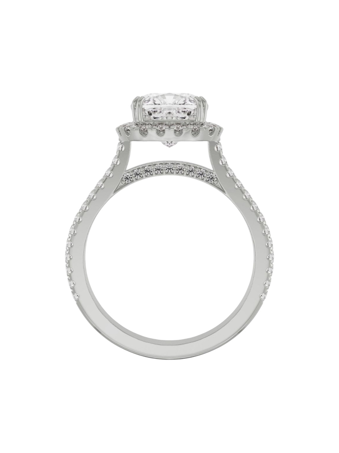 Emori Cushion Halo Engagement Lab Diamond Ring in 18KT Gold