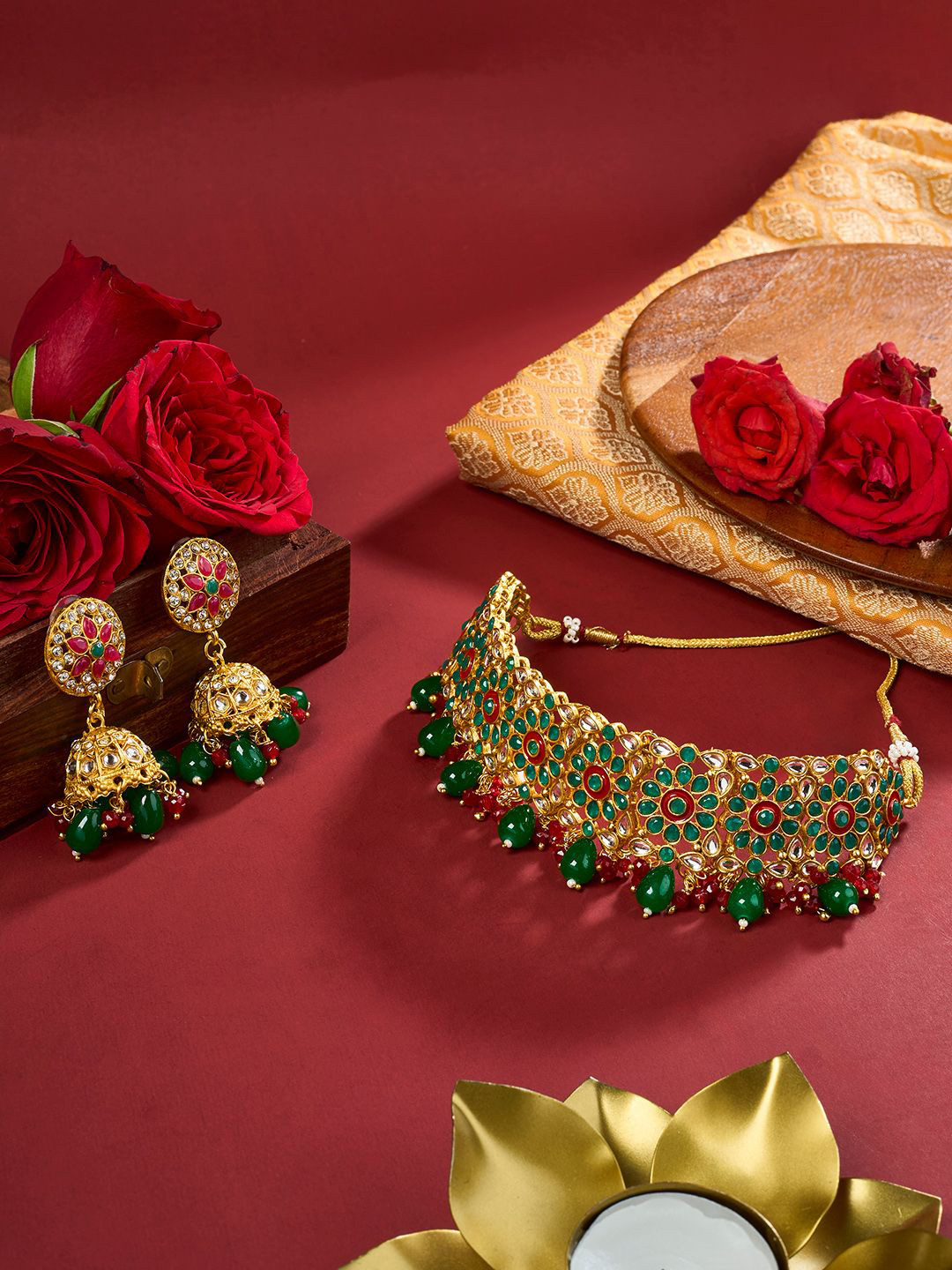 TEEJH Shobita Gold-Plated Beaded Jewellery Set