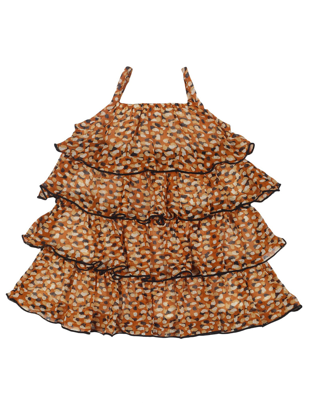 YOUNG BIRDS Animal Print Chiffon A-Line Maxi Dress