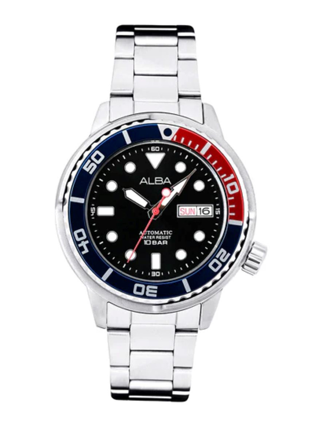 Alba by seiko Blue Red Rotating Bezel  Automatic Motion Watch- AL4247X1
