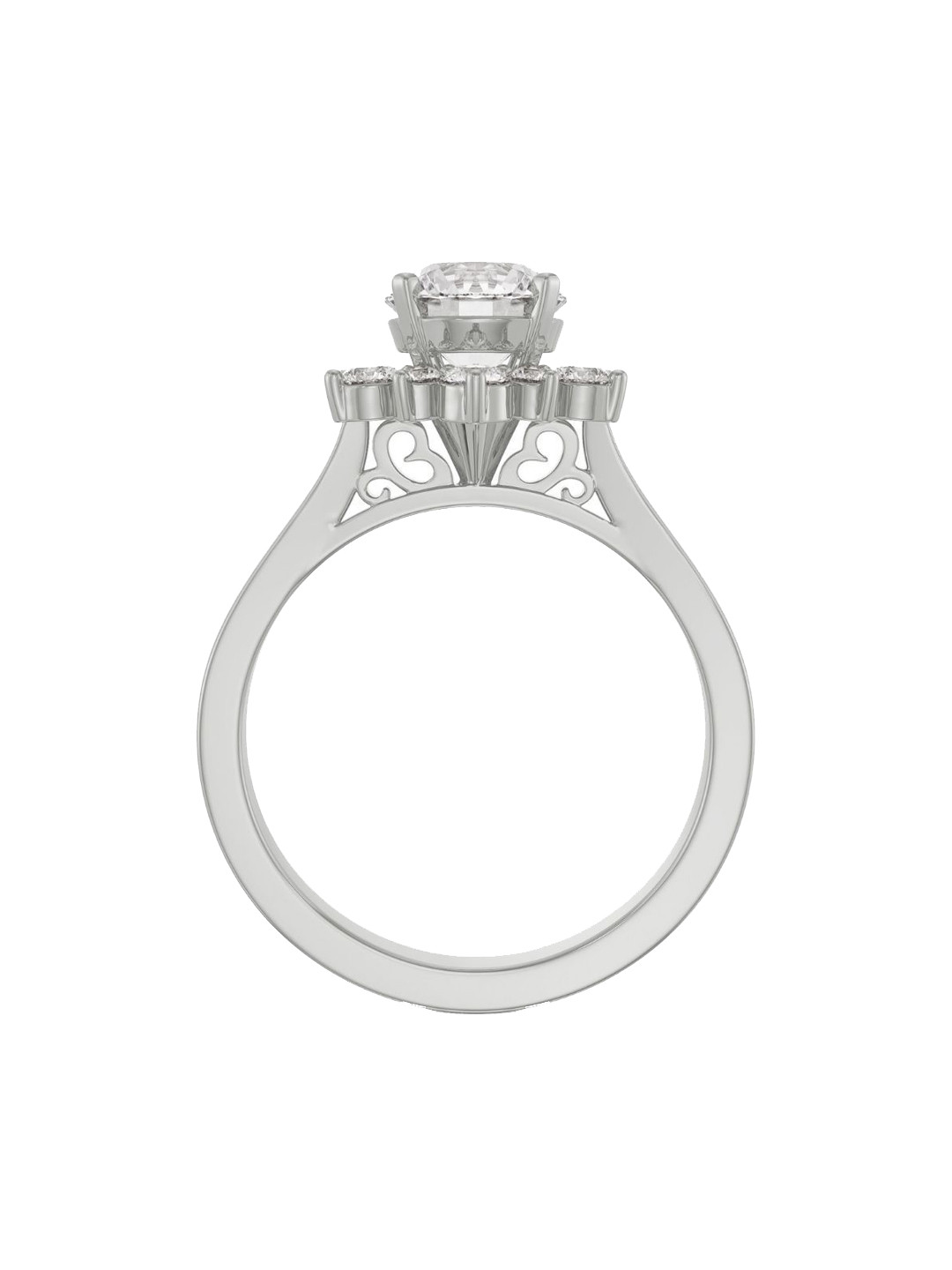 Emori Star Halo Engagement Lab Diamond Ring in 18KT Gold