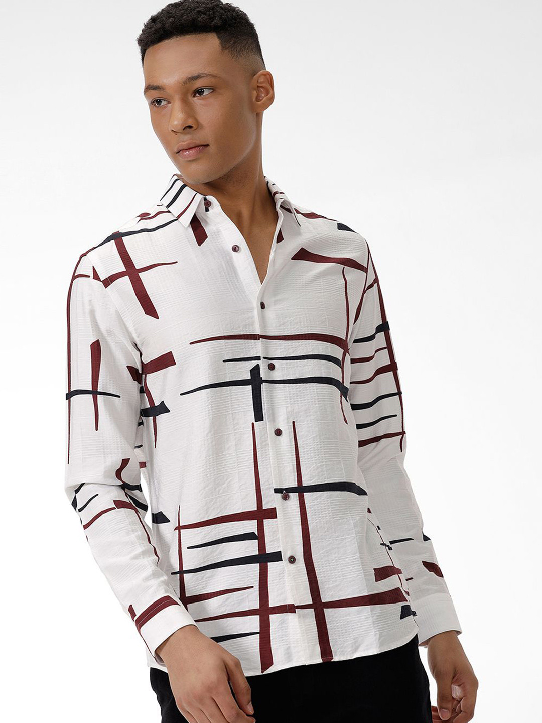 The Collection Men's Geometric Print Casual Shirt