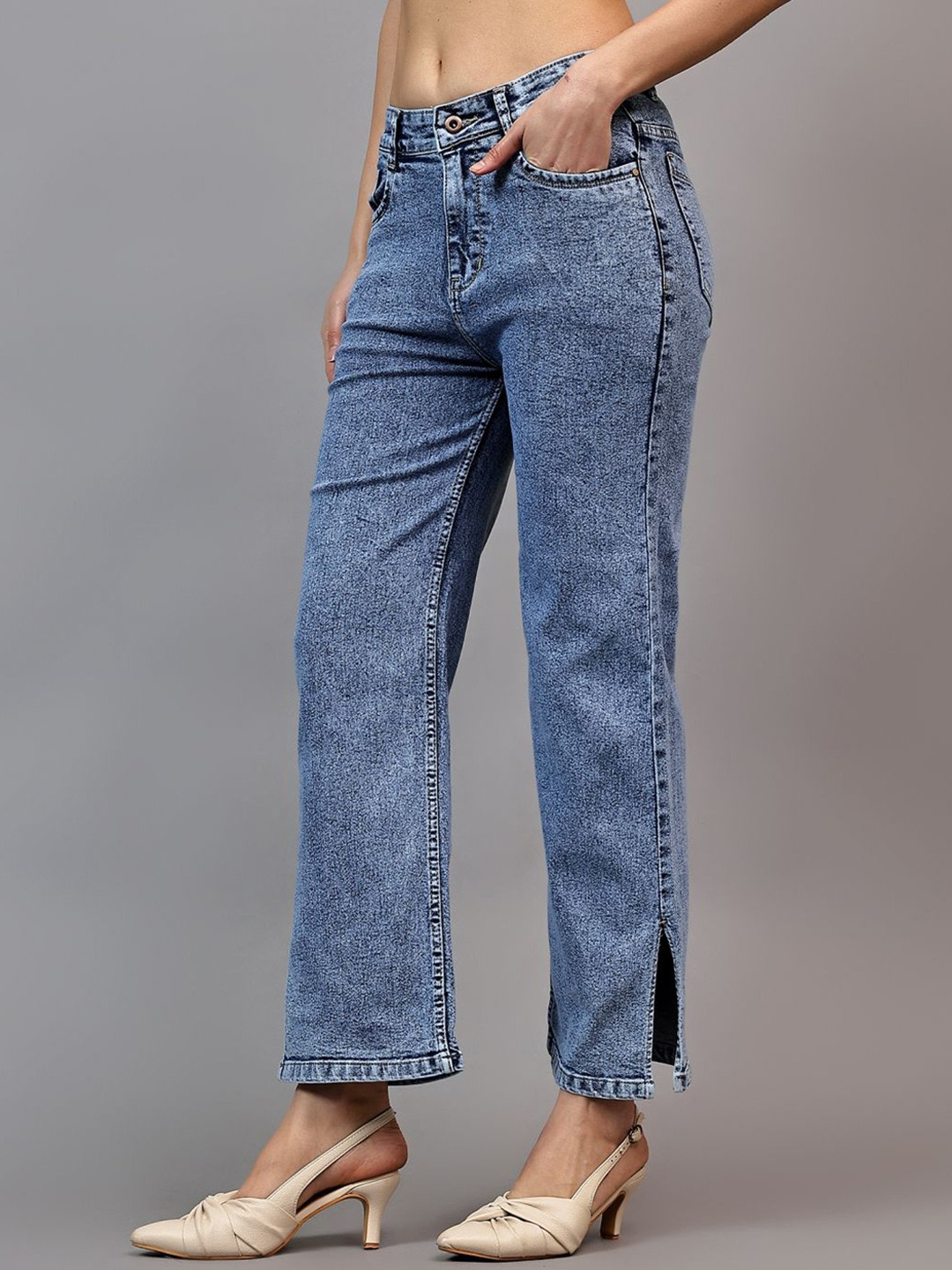 MERCEL Women High-Rise Heavy Fade Stretchable Jeans