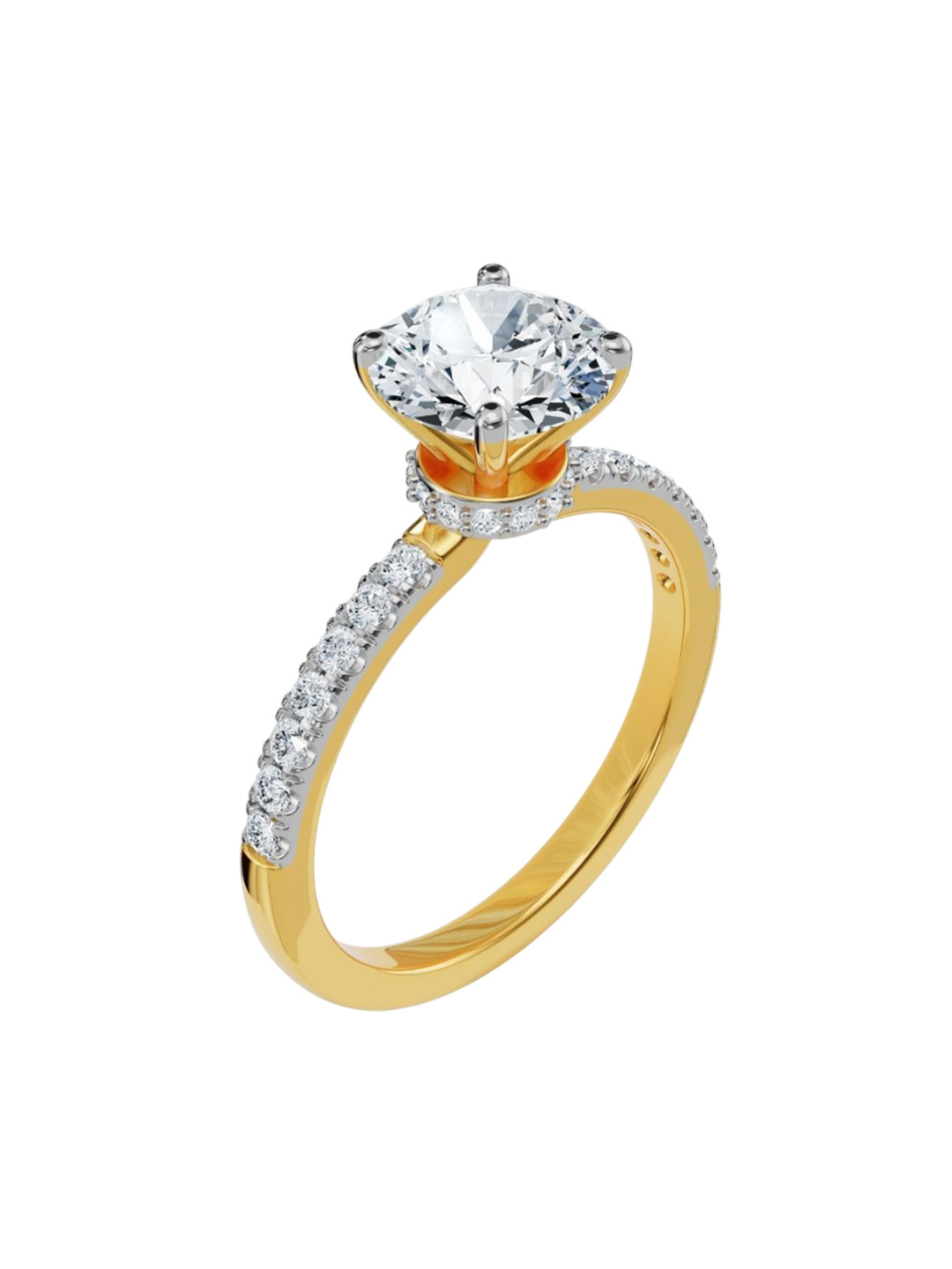 Emori Jia Round Brilliant Lab Diamond Ring in 18KT Gold
