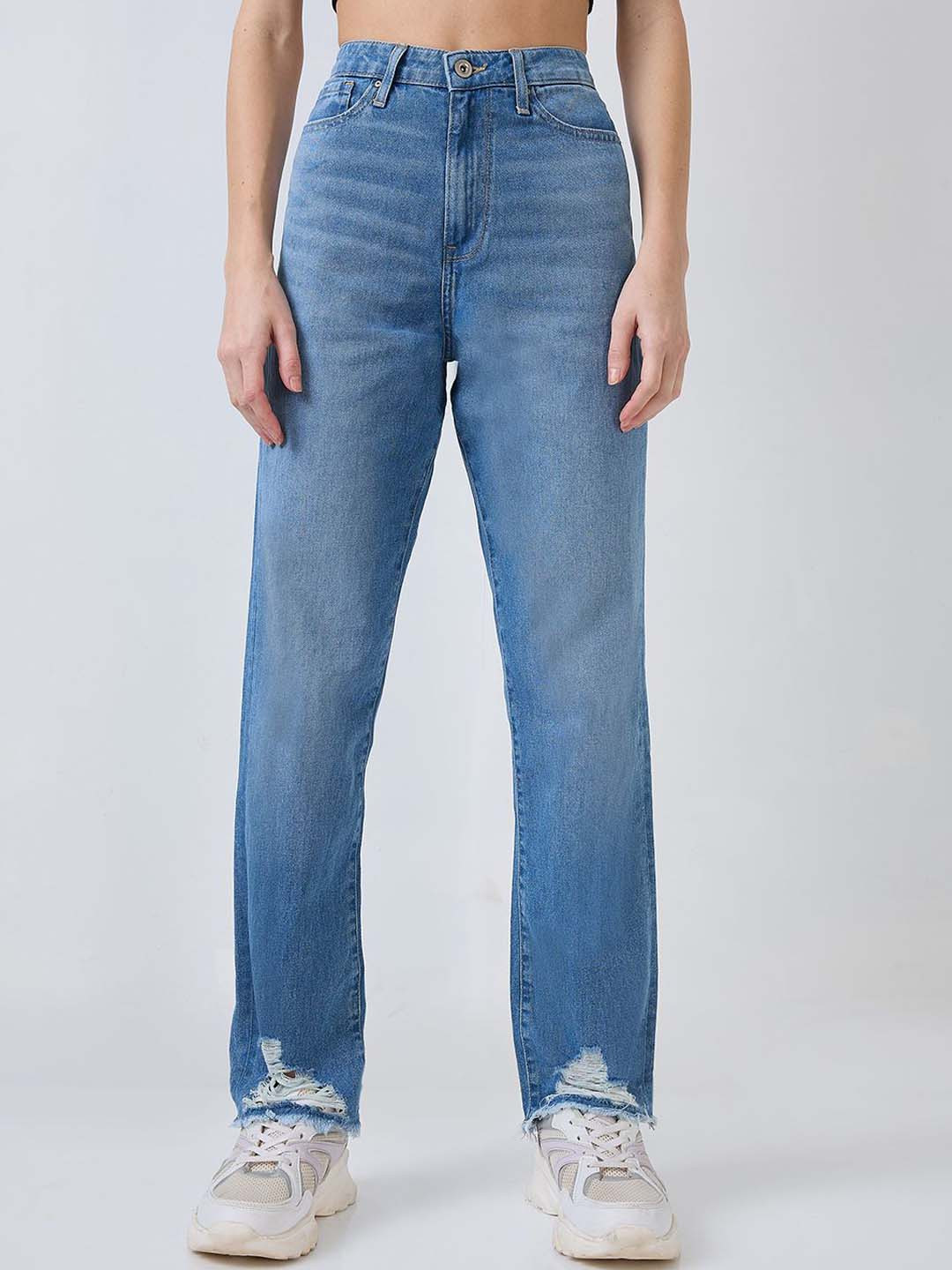 SPYKAR Women Straight Fit High-Rise Light Fade Jeans