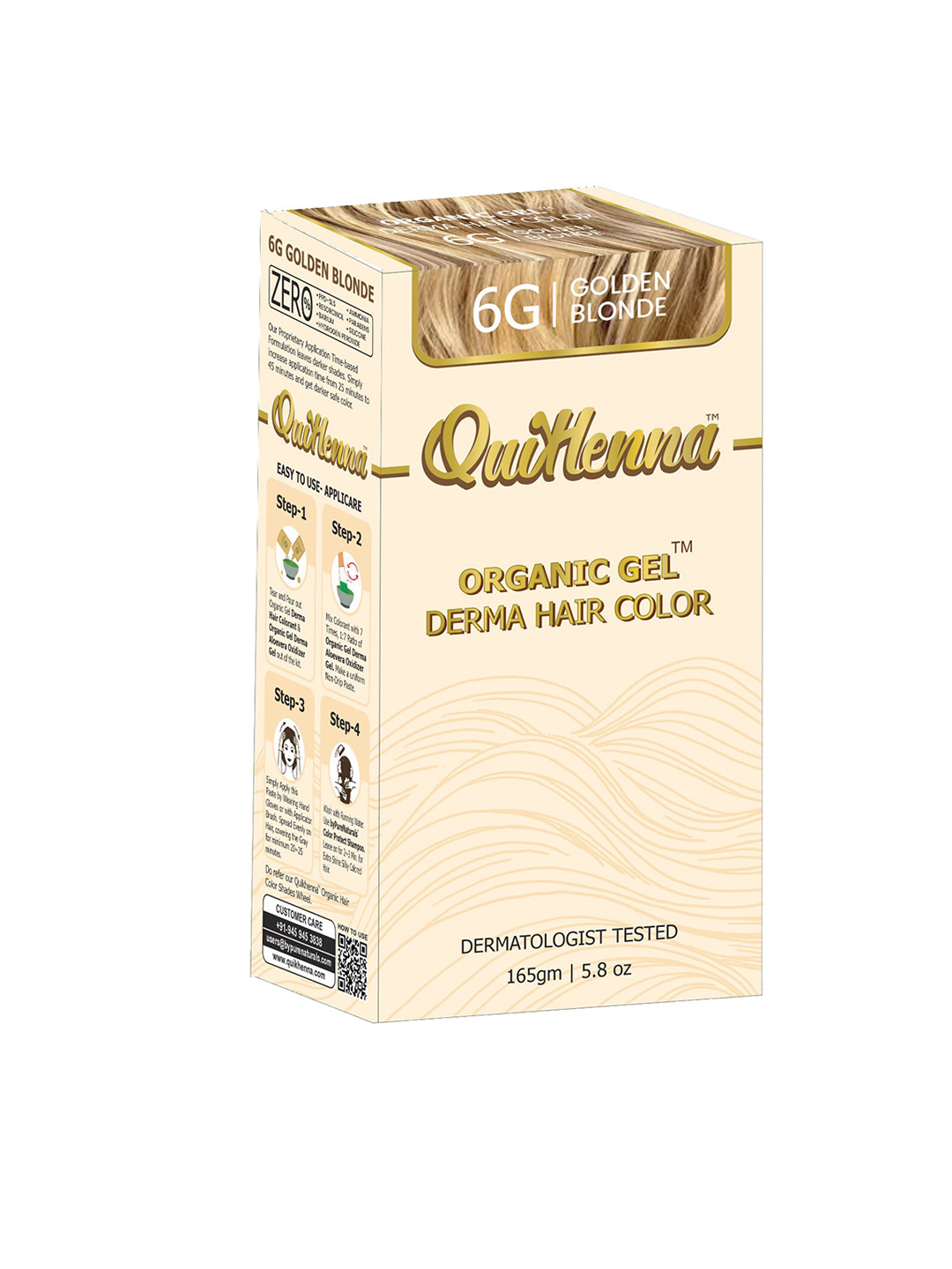 QUIKHENNA Organic Gel Derma Hair Colour 165 g - Golden Blonde
