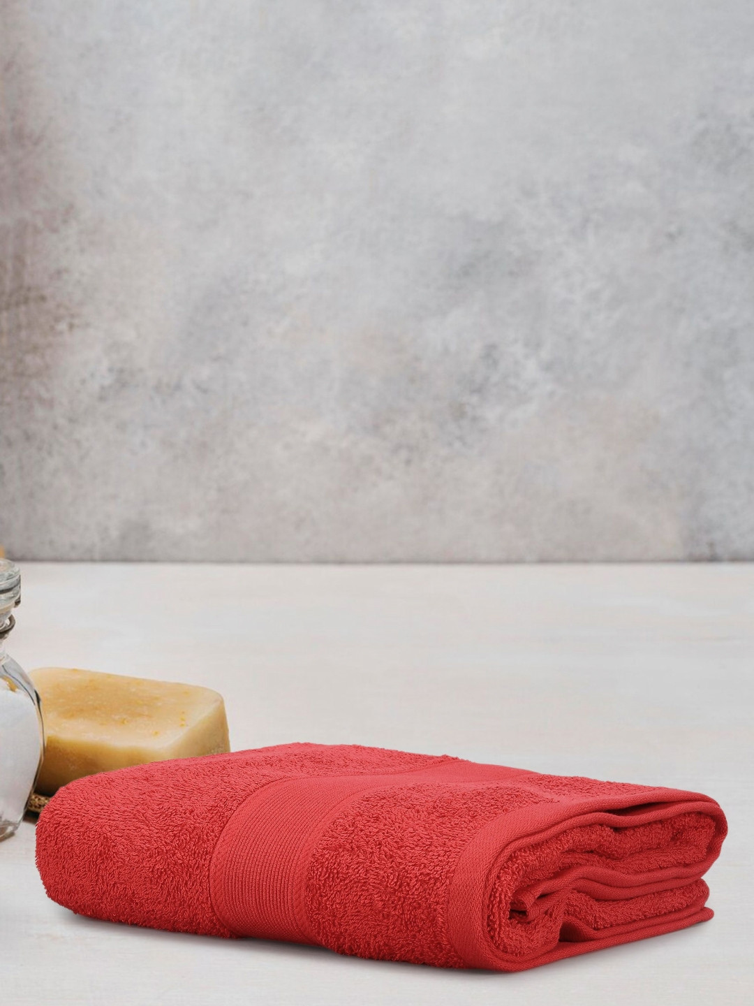 Dollar Red Cotton 600 GSM Bath Towel
