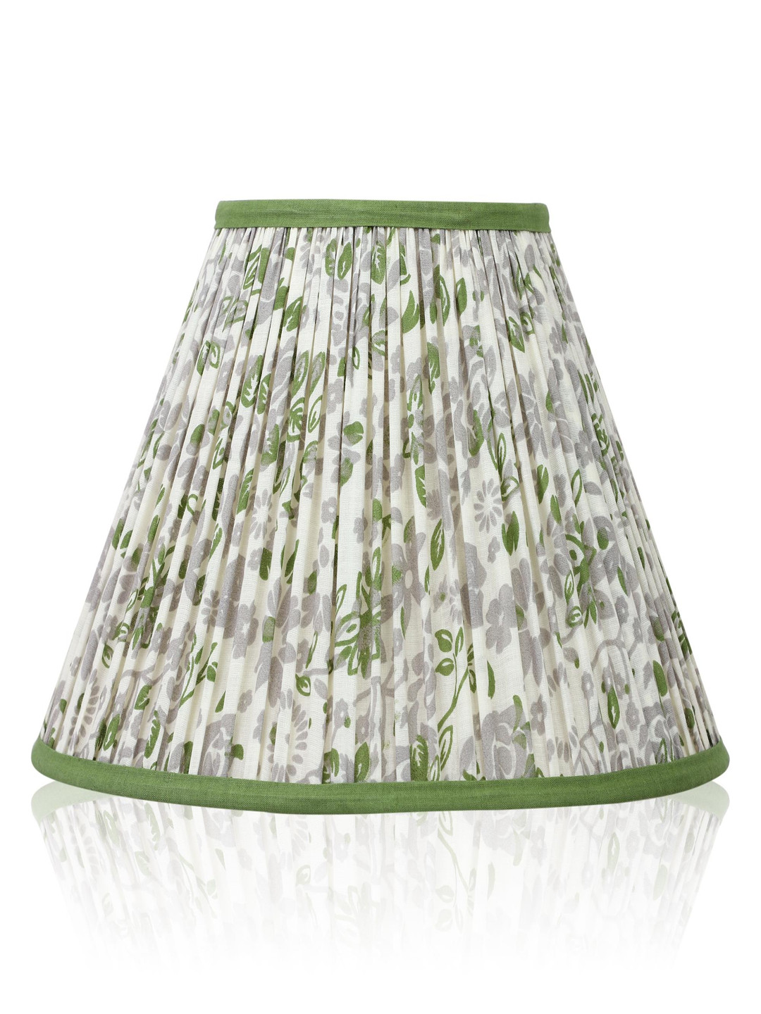 Lampenschirm India Green Printed Cotton Traditional Frusturical Shaped Table Lamp Shade