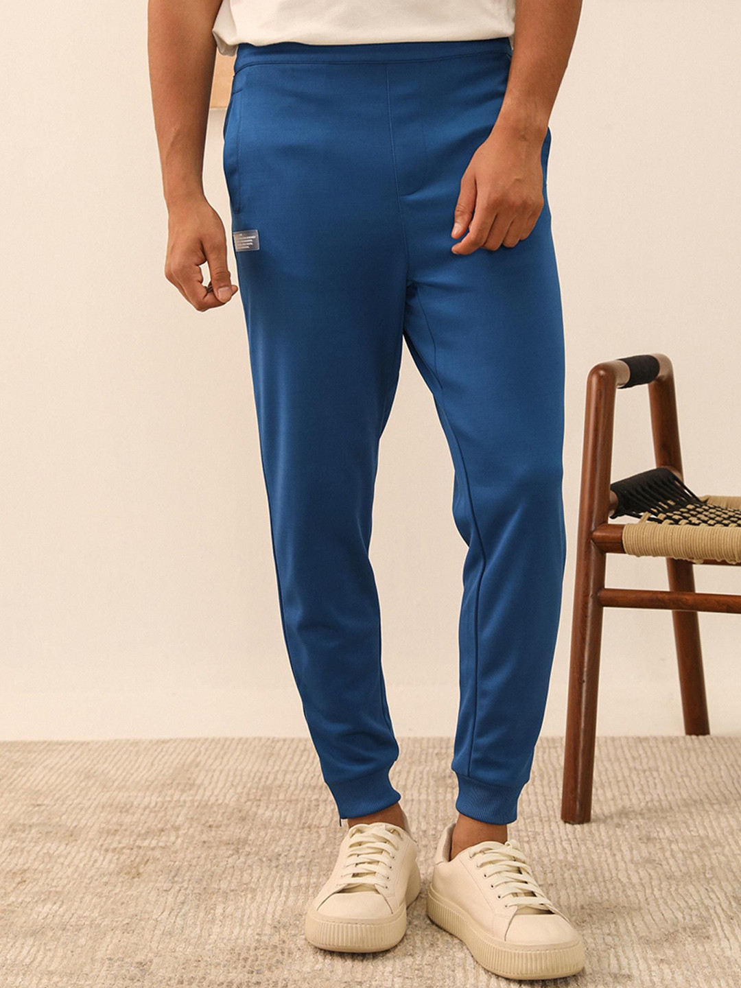 PRIMAL GRAY Men Easy Wash Relaxed Fit Mid-Rise Flat-Front Jogger