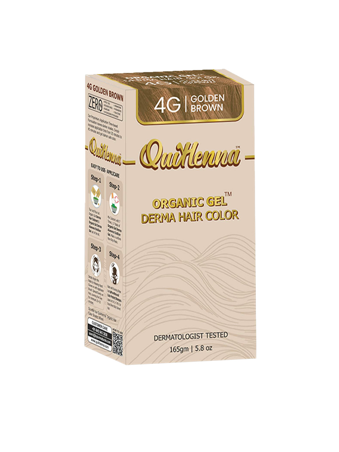 QUIKHENNA Organic Gel Derma Hair Colour 165 g - Golden Brown