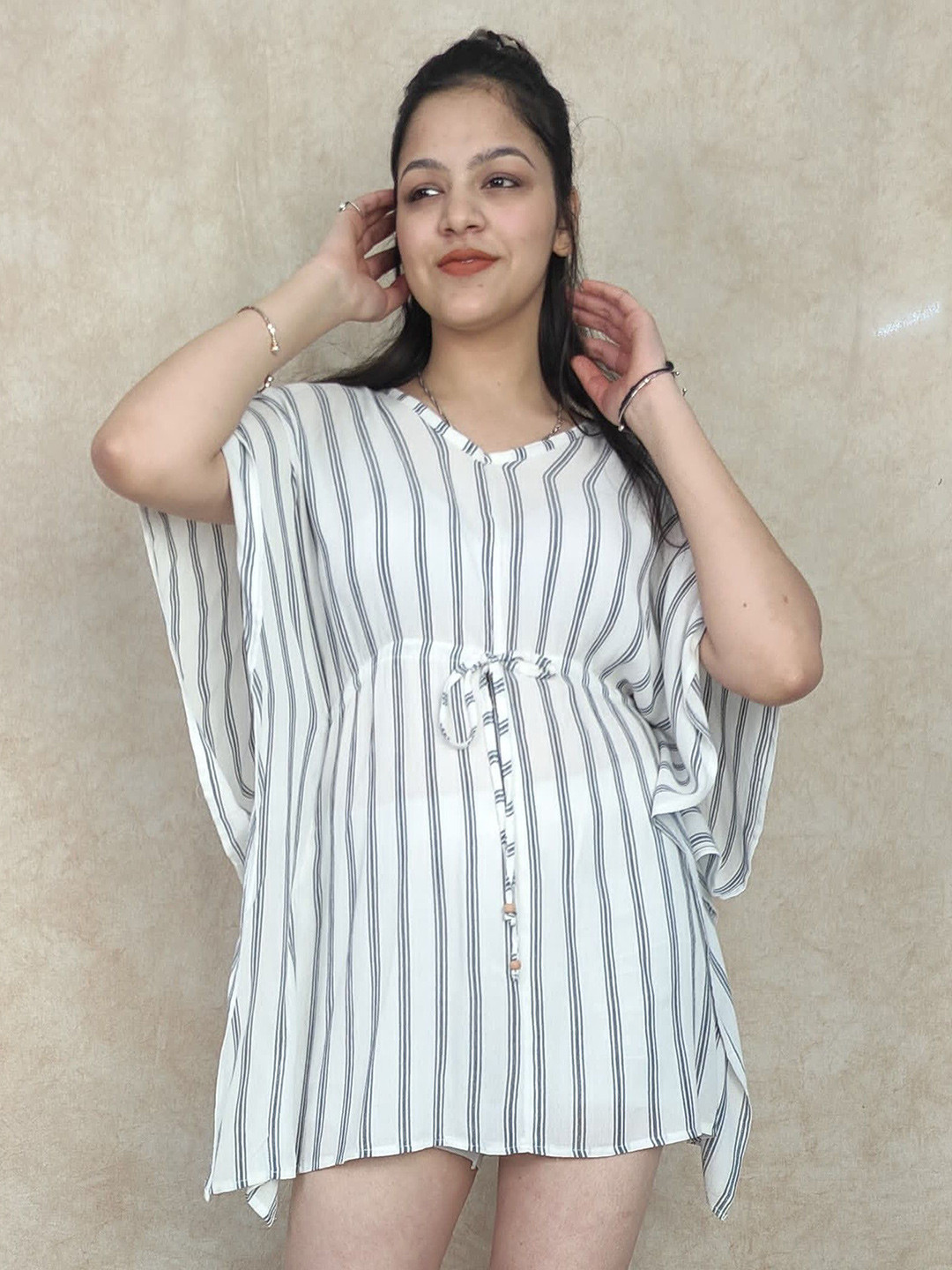 DRAPE AND DAZZLE Women Cotton Kaftan Dress