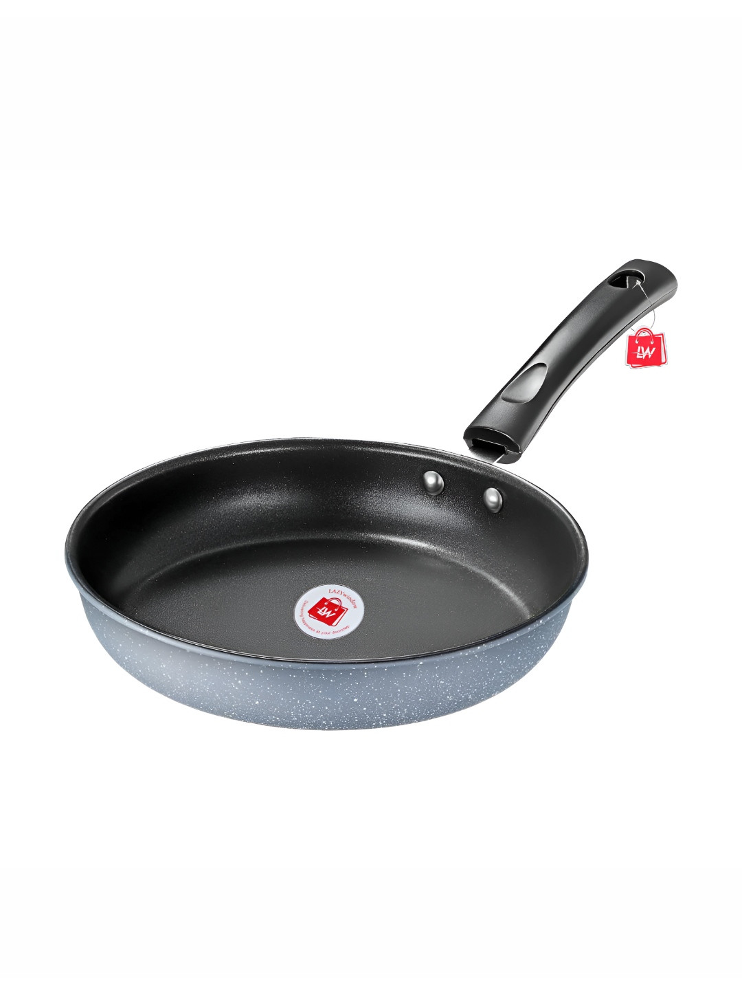 LAZYwindow Black & Grey Dishwasher And Microwave Safe Non-Stick Metal Fry Pan