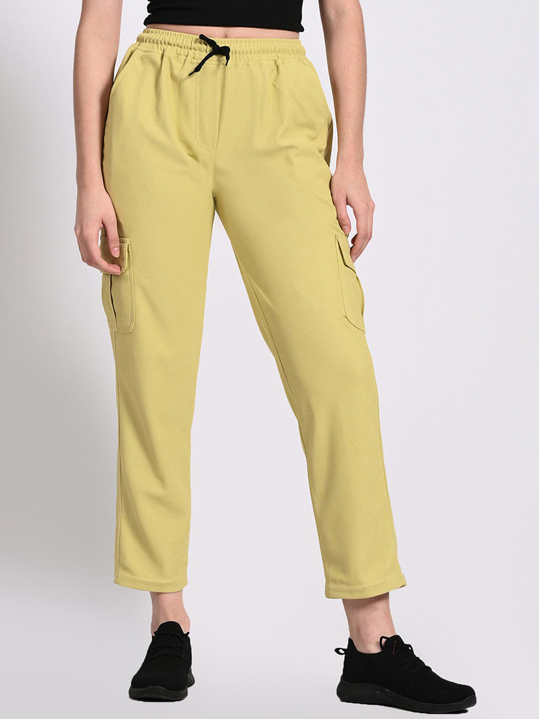 BAESD Women High-Rise Drawstring Regular Fit Cargos