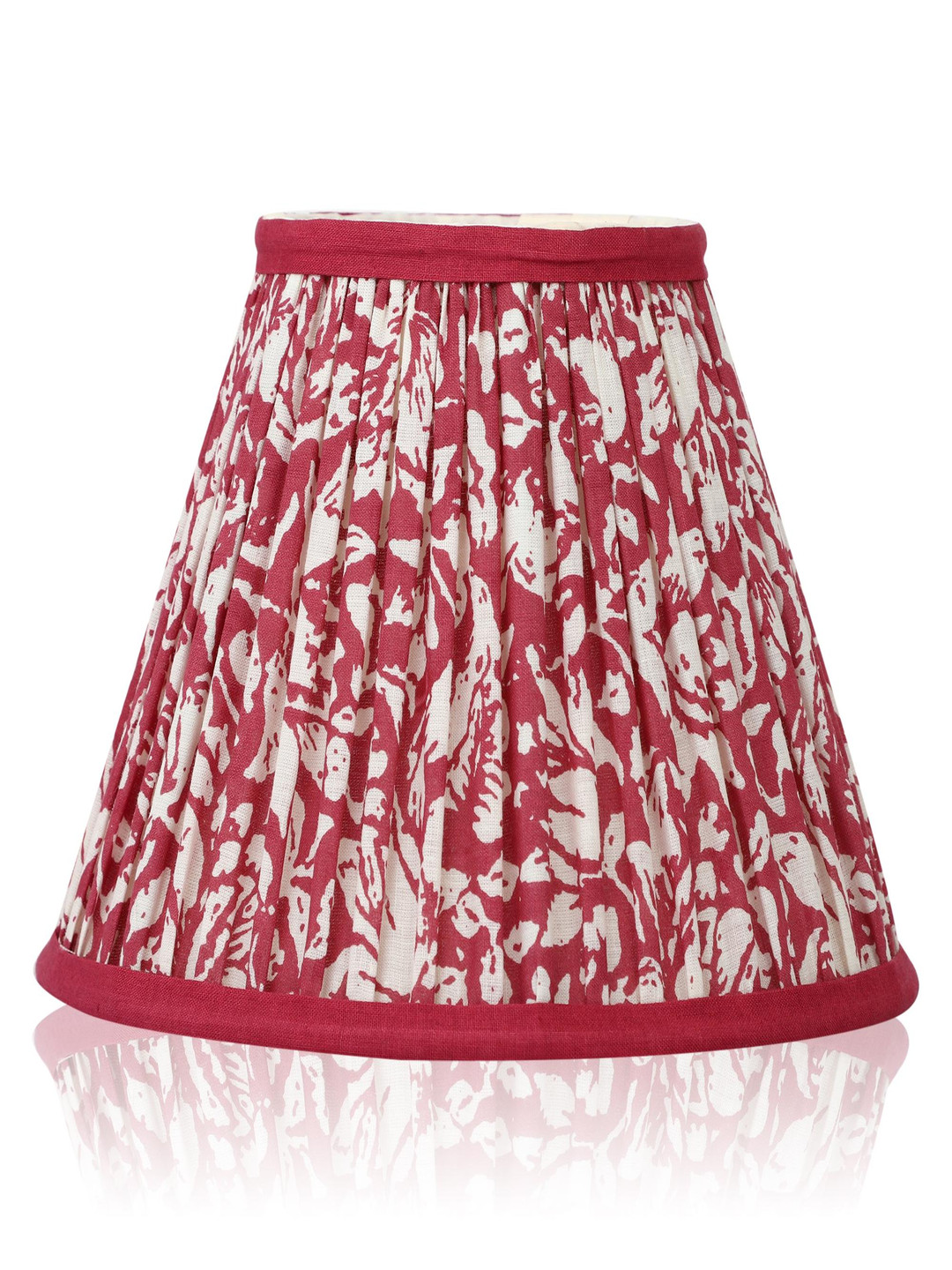 Lampenschirm India Red Printed Cotton Traditional Frusturical Shaped Table Lamp Shade