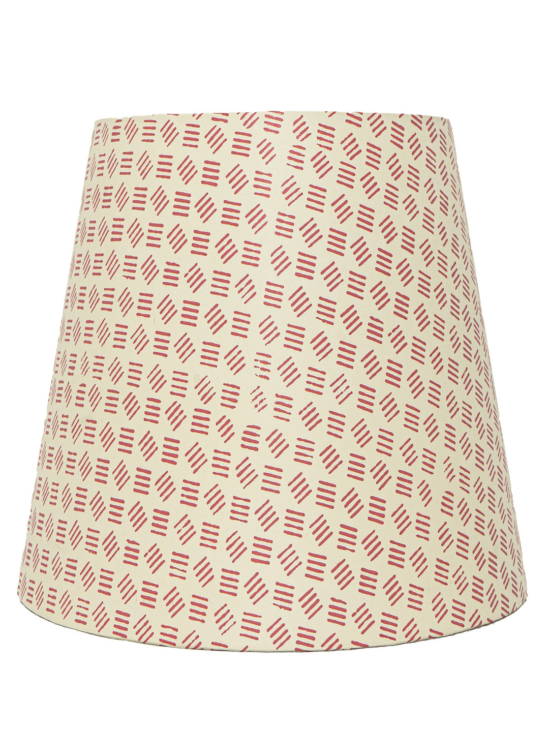 Lampenschirm India Red & Beige Block Printed Cotton Lampshade