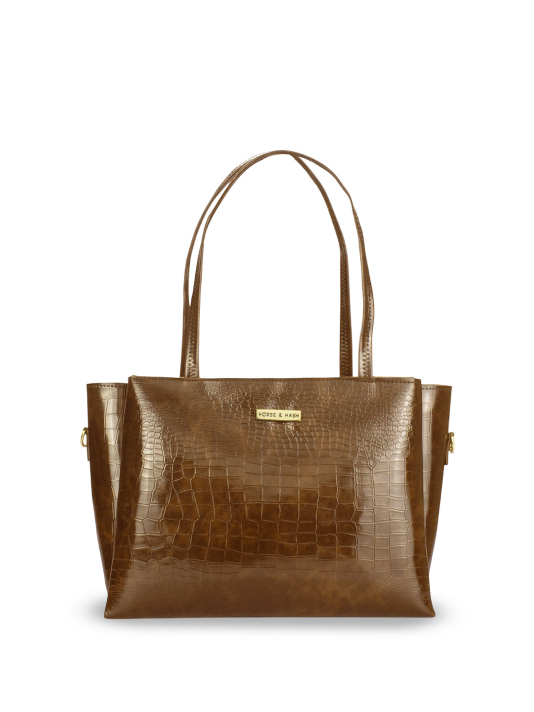 Horse and Hash Animal Textured PU Tote Bag