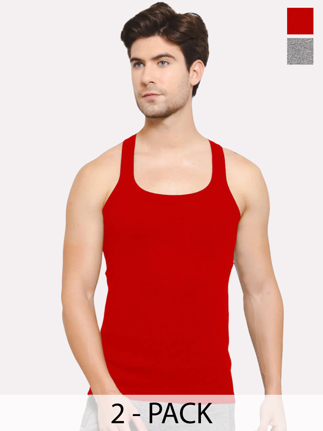 Sporto by Macho Men Pack Of 2 Square Neck Gym Vests