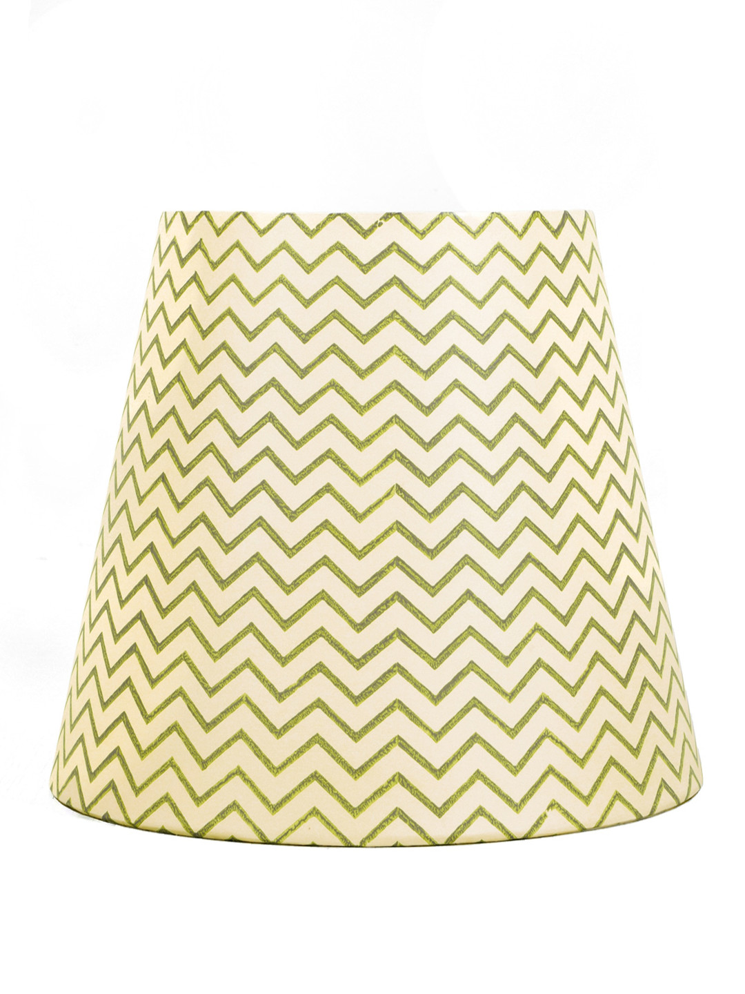Lampenschirm India Green Block Printed Straight Empire Premium Hardback Lampshade