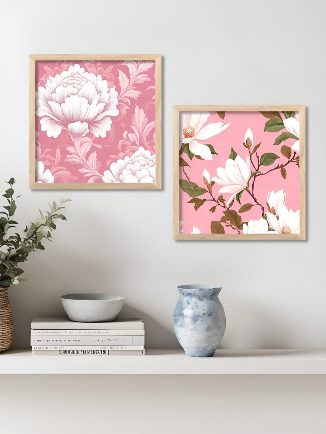 Kotart Wood 2 Piece Wall Square Paintings Wall Art - 17 x 8 In