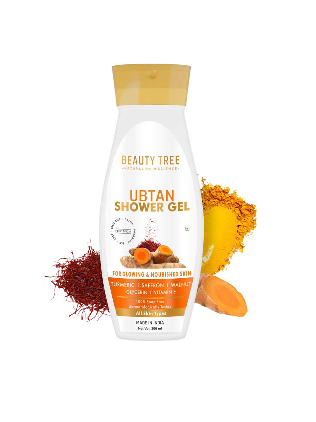 Beauty Tree Ubtan Shower Gel With Turmeric For Nourished & Glowing Skin - 200 ml