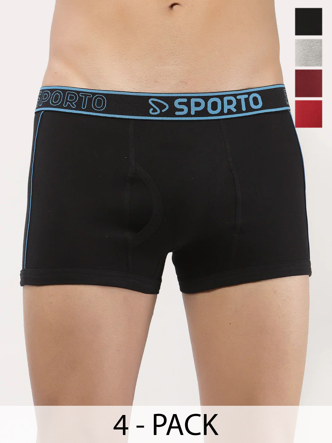 Sporto by Macho Men Pack Of 4 Outer Elastic Short Trunk