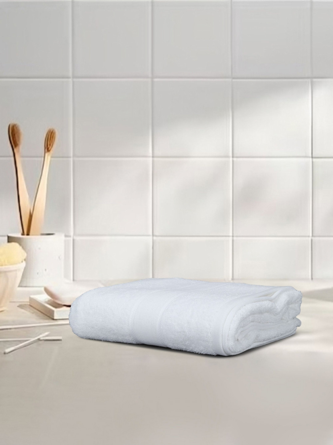 Dollar White Cotton 600 GSM Bath Towel