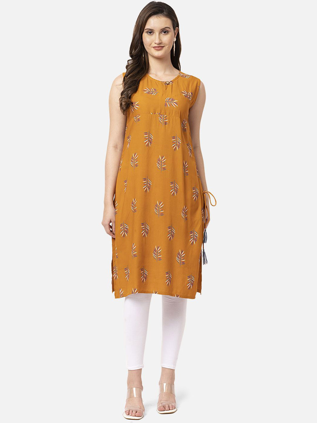 PALSIYA PRESENTS Floral Printed Round Neck Straight Kurta