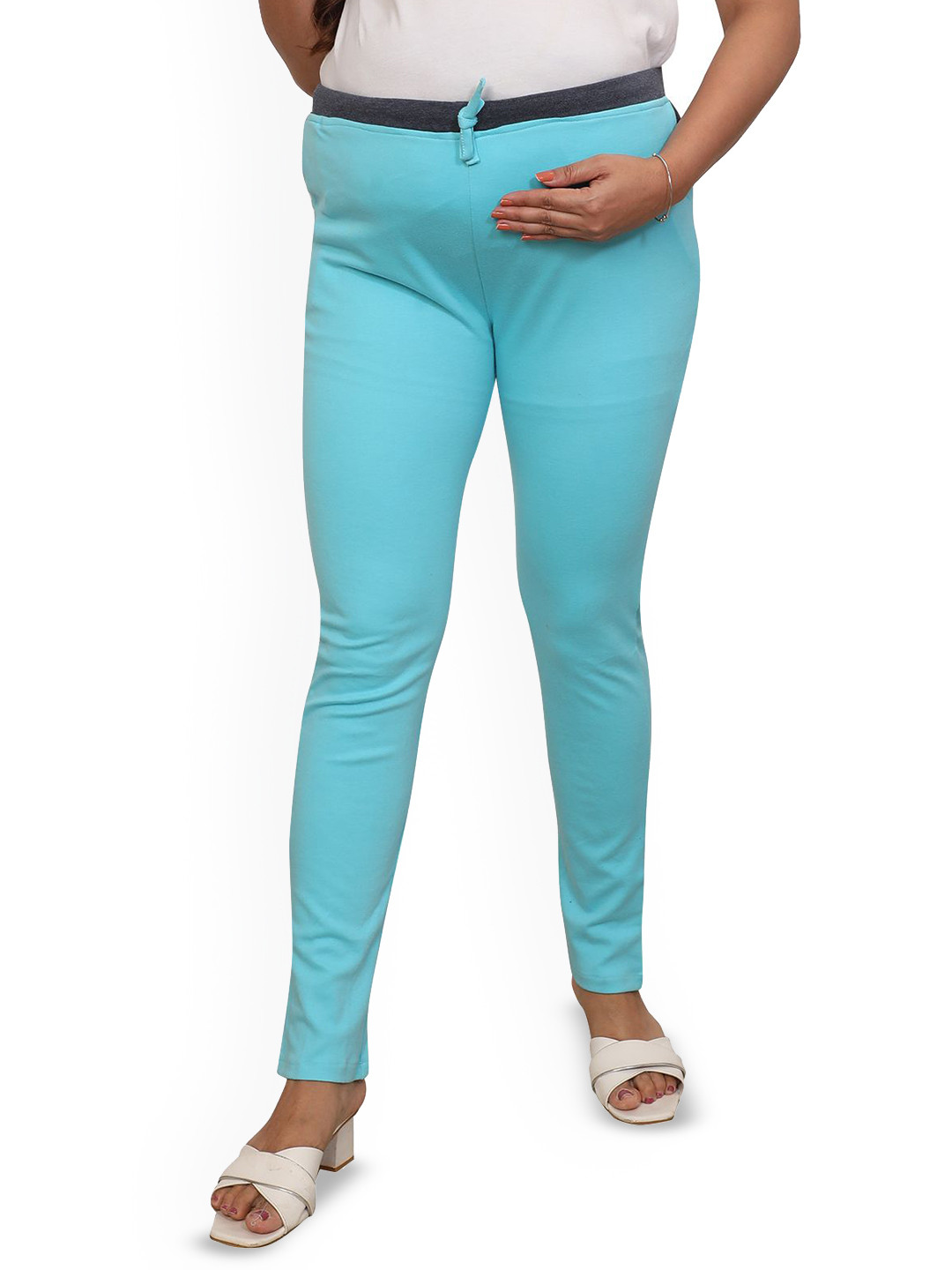 mama & bebe Relaxed Fit High-Rise Cotton Maternity Track Pants