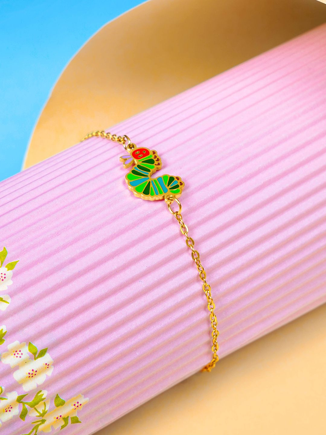 SWASHAA Girls Enamelled 18KT Gold-Plated Stainless Steel Wraparound Bracelet