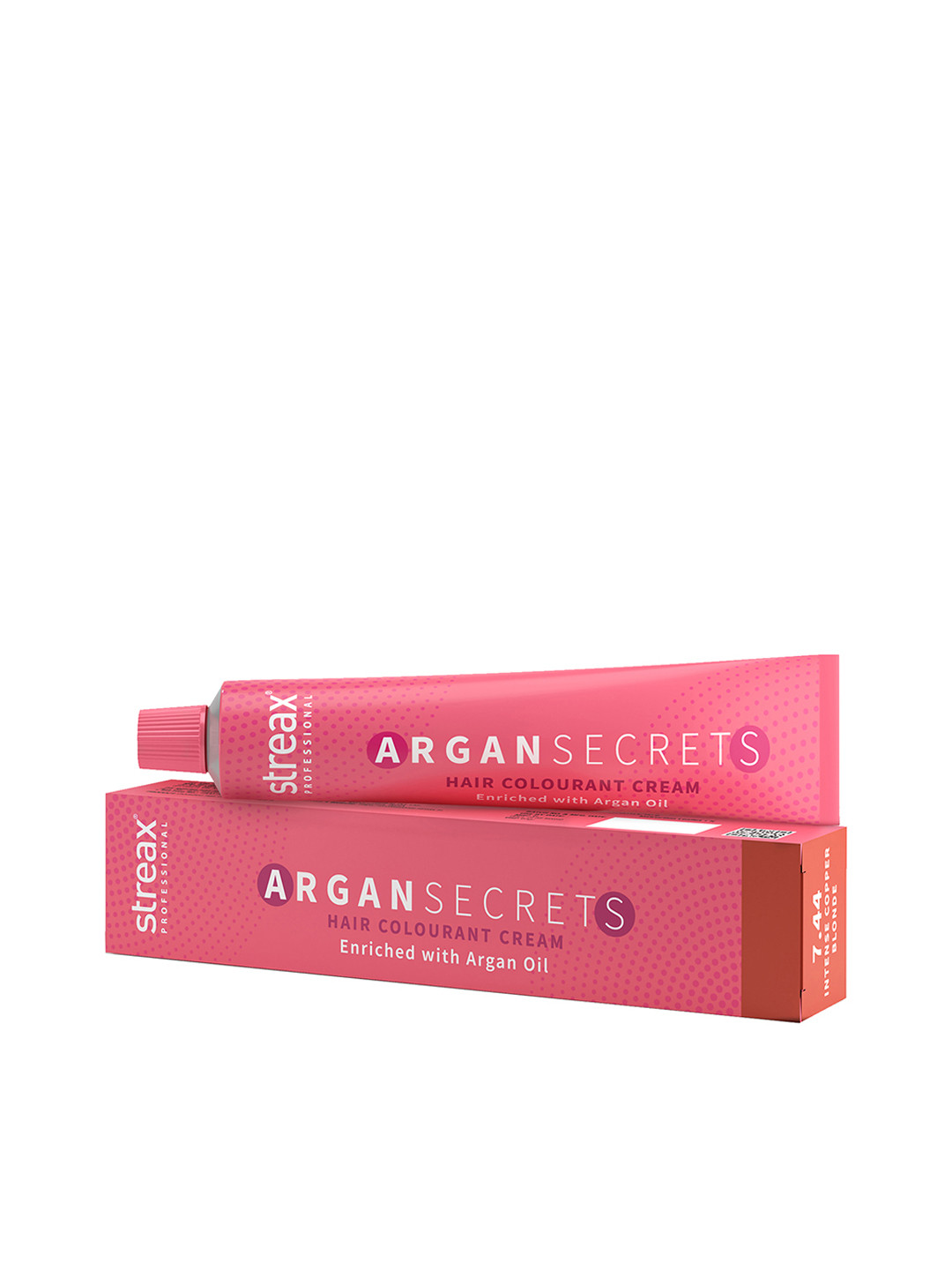 Streax Professional Argan Secret Hair Colourant Cream 60g - Intense Copper Blonde 7.44
