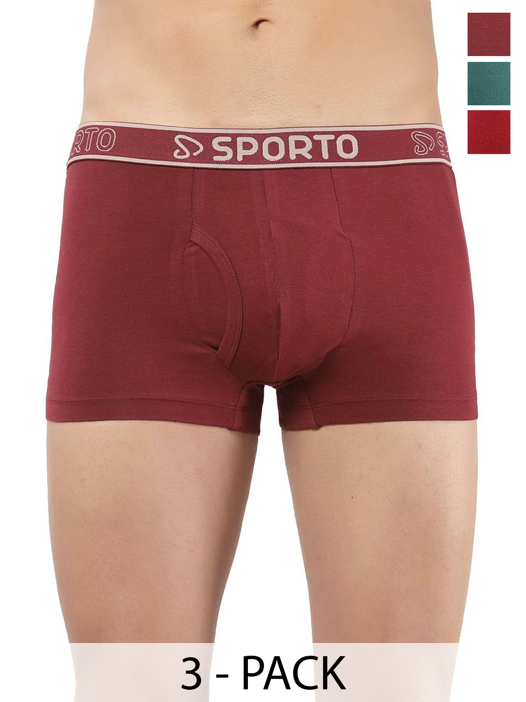 Sporto by Macho Men Pack Of 3 ShortTrunk Sprto_M1022-M Trunk