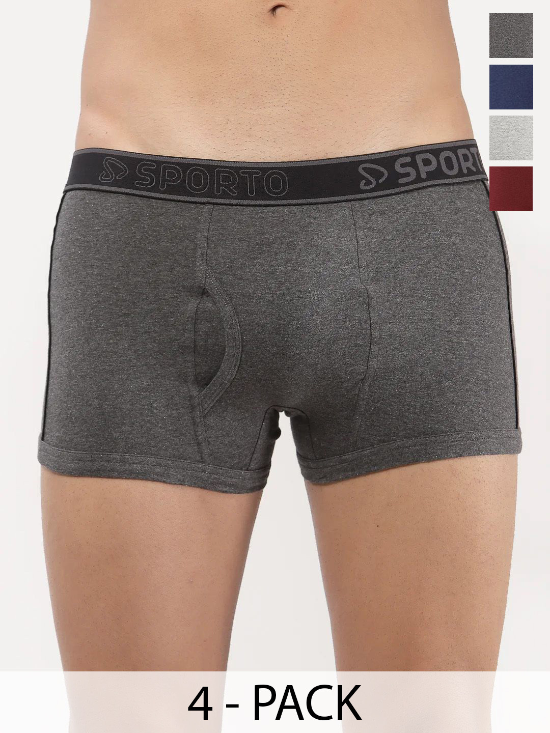 Sporto by Macho Pack Of 4 Anti-Rash Short Trunk