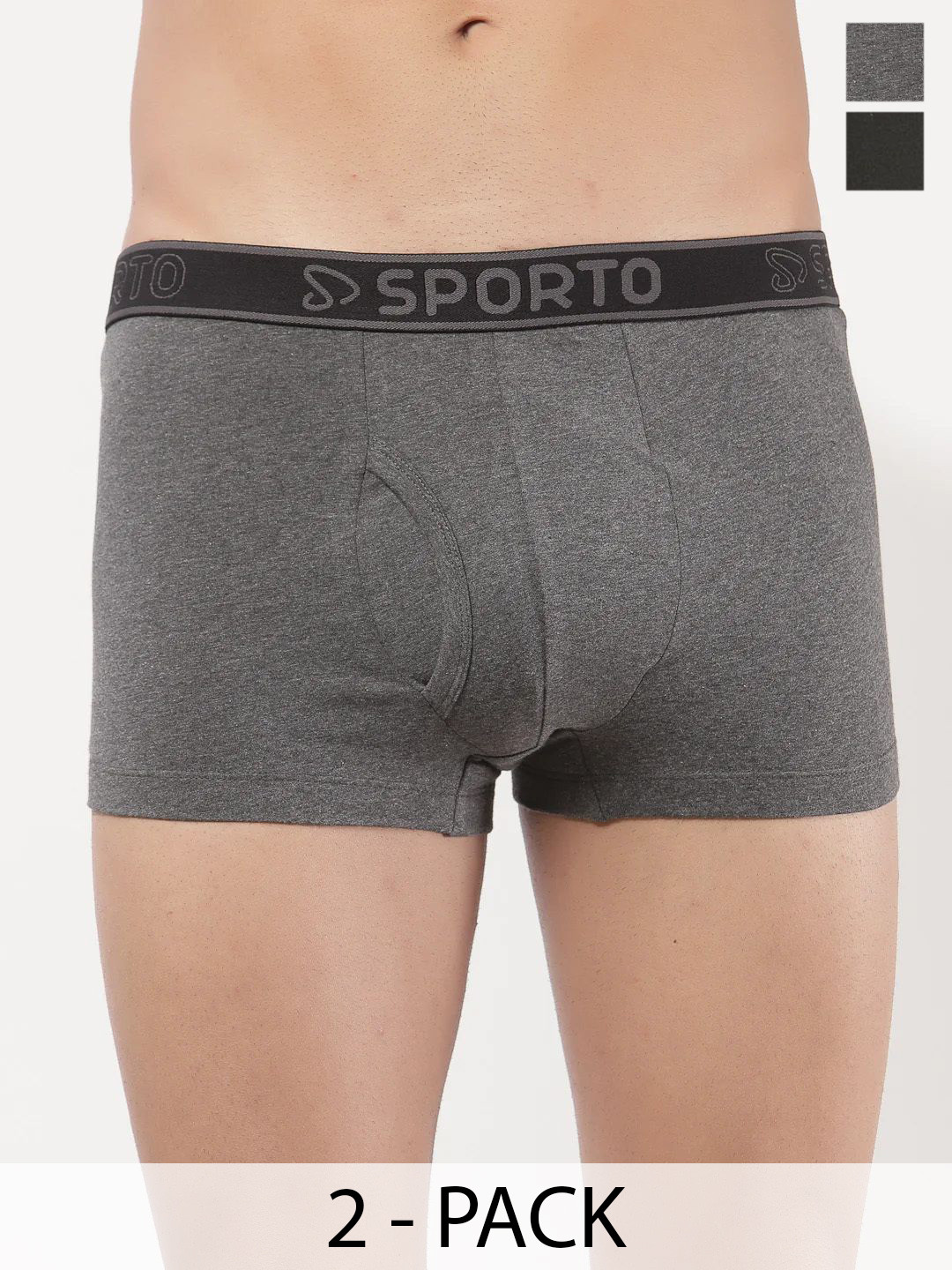 Sporto by Macho Pack Of 2 Outer Elastic Short Trunk Sprto_M1022-A(1)-Olv(1)-S-Anthra_Olive Trunk