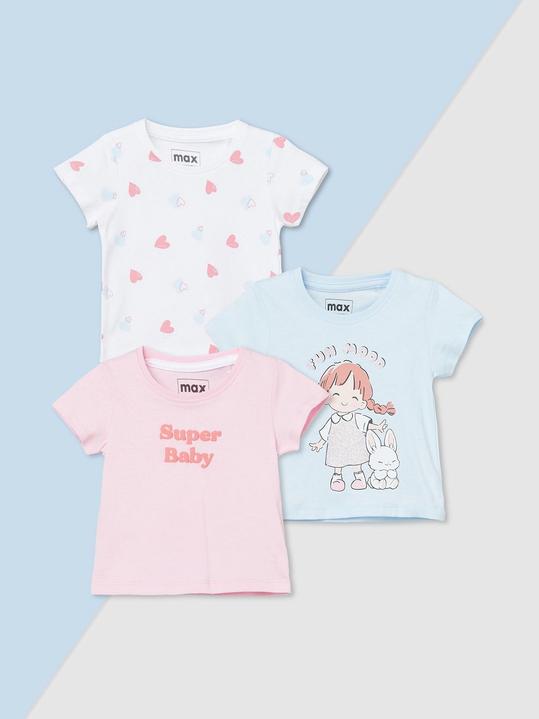 max Girls 3 Printed T-shirt