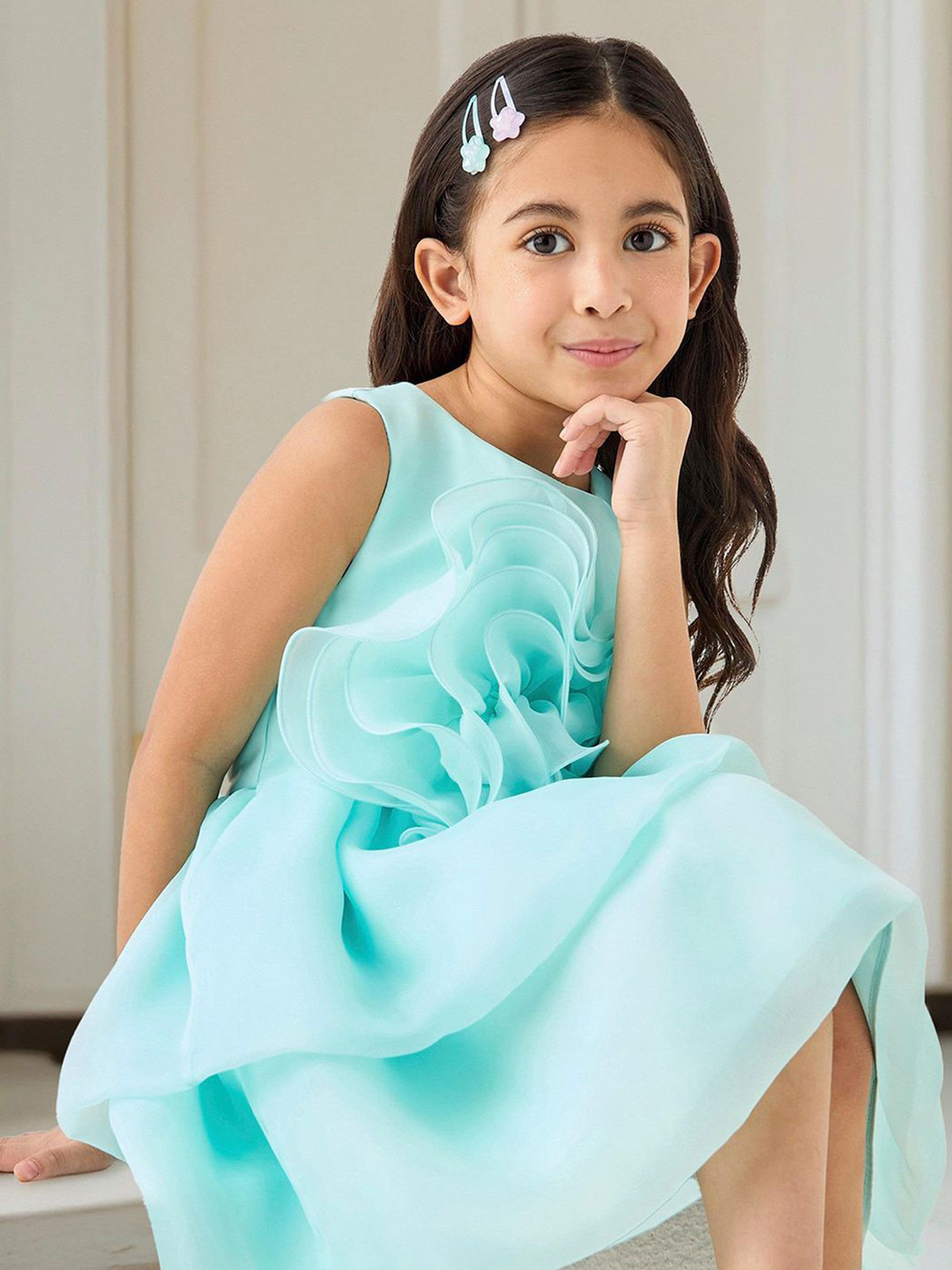 Juniors by Babyshop Girl Floral Aplique Layered A-Line Dress