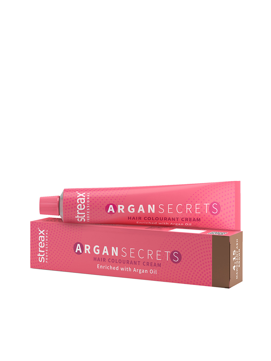 Streax Professional Argan Secret Hair Colourant Cream 60g - Mahogany Ash Brown 4.15